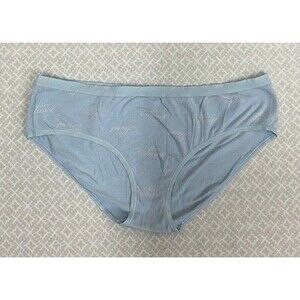 NWOT Victoria's Secret Stretch Cotton Logo Waist Hiphugger Panties Size L Blue